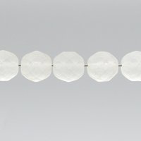 12mm Faceted Round Beads, Matte Crystal Fire Polished Czech Glass