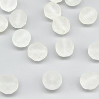 12mm Faceted Round Beads, Matte Crystal Fire Polished Czech Glass