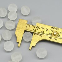 12mm Faceted Round Beads, Matte Crystal Fire Polished Czech Glass