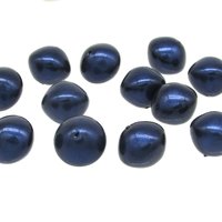 15mm Chubby Rondelles, Vintage Midnight Blue Plastic Pearls