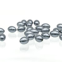 11.5x8mm Oval Pearlized Beads,  Vintage Dark Gray Tapered Barrels