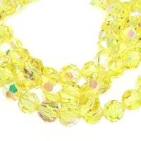 10mm Faceted Round Beads, Vintage Jonquil AB Czech Machine Cut Crystal (12)