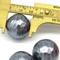 Vintage 24mm Round Beads, Large Dark Gray Textured Faux Pearls