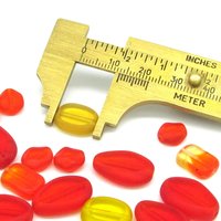 Flat Czech Glass Window Beads, Orange and Yellow Mix