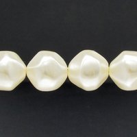 Vintage 18mm Baroque Cream Plastic Pearl Beads