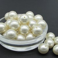 Vintage Plastic Pearls, 12mm 14mm Cultura Lustre Beads