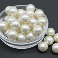 Vintage Plastic Pearls, 12mm 14mm Cultura Lustre Beads
