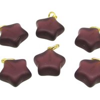 17mm Star Charms, Matte Pressed Glass Pendants