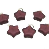 17mm Star Charms, Matte Pressed Glass Pendants