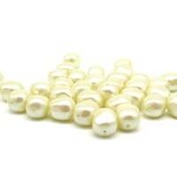 Cream 12mm Nugget Beads,  Vintage Cultura Faux Pearls