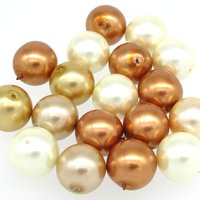 16mm Round Czech Glass Faux Pearls, Choice of Color