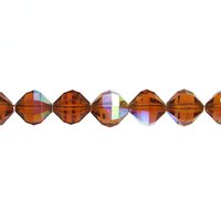 10mm Faceted Octagon Beads, Vintage Topaz AB Machine Cut Crystal