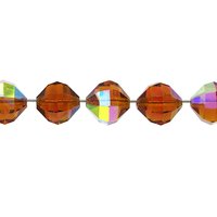 12x12mm Faceted Octagon Beads, Vintage Topaz AB Machine-Cut Iridescent Crystal Polygons (12)