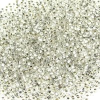 11/0 Seed Beads, Oxidized Silver Lined Clear Spacers