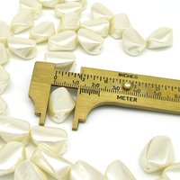 Cream Lustre 17.5x13mm Twist Beads, Vintage Plastic Pearls
