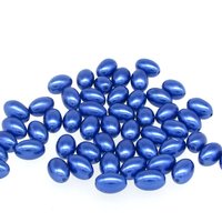 11.5mm Blue Tapered Oval Rice Beads (25)