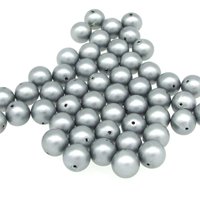 Vintage Plastic Pearls 12mm 14mm Round Gray Beads