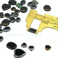 Flat Bead Mix, Opaque Black Picasso Czech Glass 2-Cut Hearts, Ovals and Rectangles