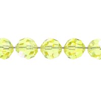 10mm Faceted Round Beads, Vintage Jonquil AB Czech Machine Cut Crystal (12)
