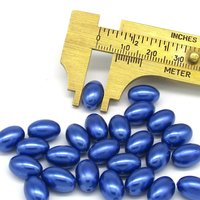 11.5mm Blue Tapered Oval Rice Beads (25)