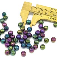 6mm Round Beads, Metallic Purple Iris Druk Czech Pressed Glass Druk Spacers (50)