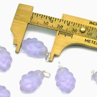 20.5x13mm Grape Cluster Charms, Czech Pressed Glass Bead Pendants