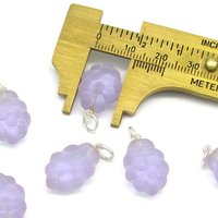 20.5x13mm Grape Cluster Charms, Czech Pressed Glass Bead Pendants