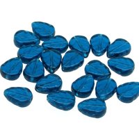 Flat Leaf Beads, Czech Pressed Glass 10x8mm Veined Birch