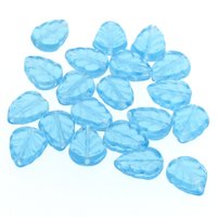 Flat Leaf Beads, Czech Pressed Glass 10x8mm Veined Birch