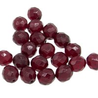 10mm Faceted Round Beads, Translucent Red Czech Fire Polished Glass Spacers, Bright Siam AB or Rich Garnet Shades