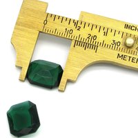 Vintage 14x12mm Octagon Baguette Rhinestones, Unfoiled Green Glass Point Back Gems