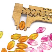 13x8mm Flat Diamond Pressed Glass Beads