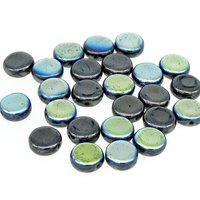 8mm Hematite AB Czech Glass Tablet Beads