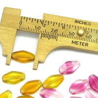 13x8mm Flat Diamond Pressed Glass Beads