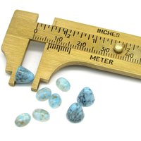 7mm Cabochon Mixed Lot, Vintage Turquoise Matrix Glass Stones