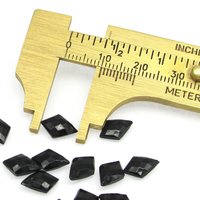 9x7mm Jet Kite Briolettes, Faceted Drop Beads