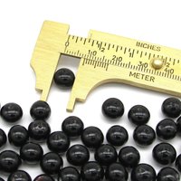 8mm Round Black Glass Beads, Glossy Opaque Jet Spacers (50)