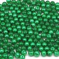 4mm Opaque Green Glass Pearls 20g