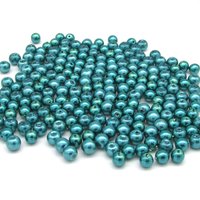 4mm Round Glass Pearls, Opaque Teal Lustre Beads (20g)