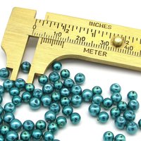 4mm Round Glass Pearls, Opaque Teal Lustre Beads (20g)