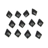 9x7mm Jet Kite Briolettes, Faceted Drop Beads