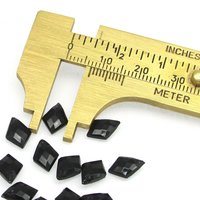 9x7mm Jet Kite Briolettes, Faceted Drop Beads