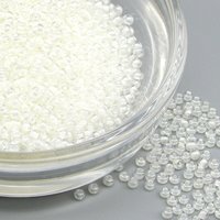 11/0 Clear Seed Beads, White Lined