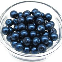 8mm Round Faux Pearls, Opaque Coated Glass Lustre Beads, Medium Spacers (50)