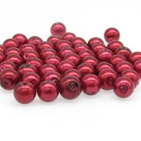 8mm Red Glass Pearls (50)