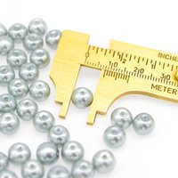 8mm Round Glass Pearls, Opaque Silver Gray Lustre Beads