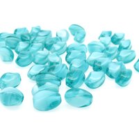 14x8mm Twisted Oval Beads, Aqua Givre Czech Pressed Glass Barrels (36)