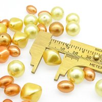 Vintage Plastic Faux Pearl Beads, Yellow and Orange Mix