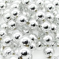 Vintage 12mm Silver Plastic Beads on 90.5” Molded Strand with Clasp