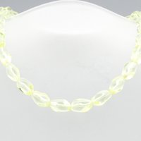 11x7mm Pinched Oval Beads, Baroque Barrels, Translucent Czech Pressed Glass